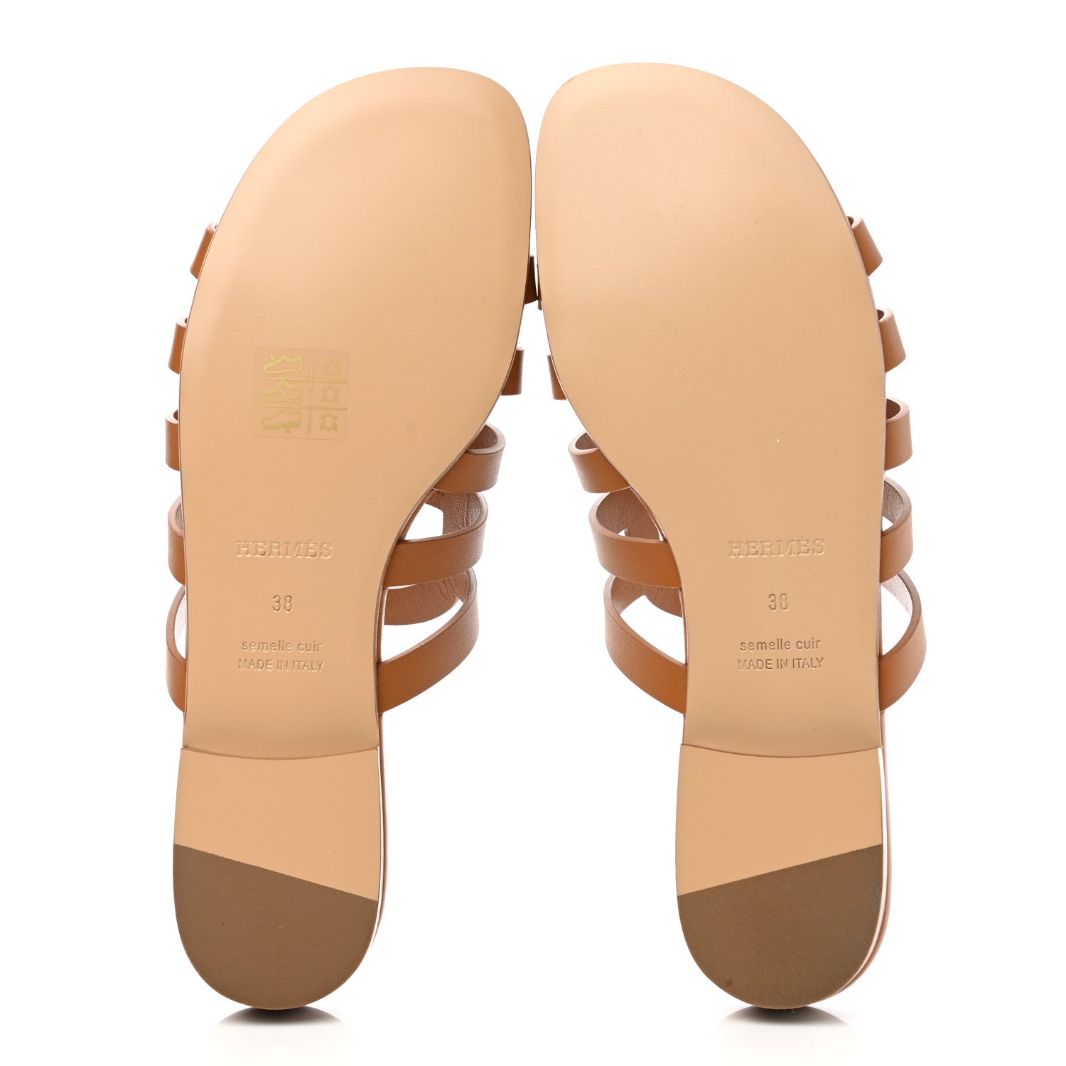Hermes Calfskin Camelia Sandals 38 Naturel 5 of 9