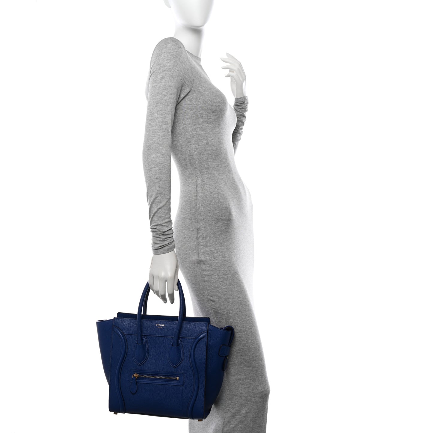 Drummed Calfskin Micro Luggage Indigo