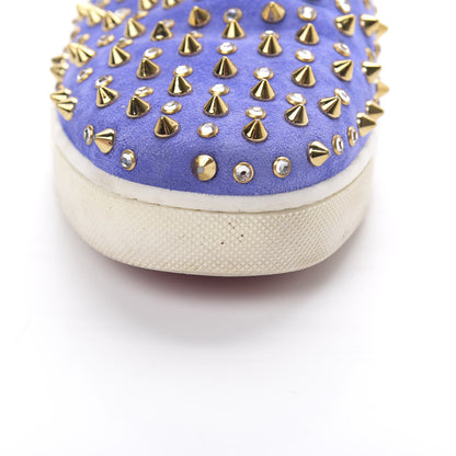 Christian Louboutin Veau Velours Spikes Roller Boat Flat 37 Purple 10 of 13