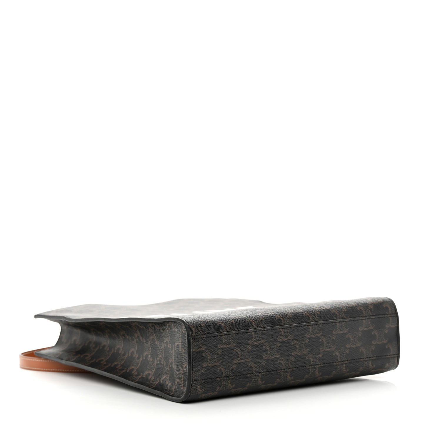 Triomphe Canvas Calfskin Small Vertical Cabas Tan