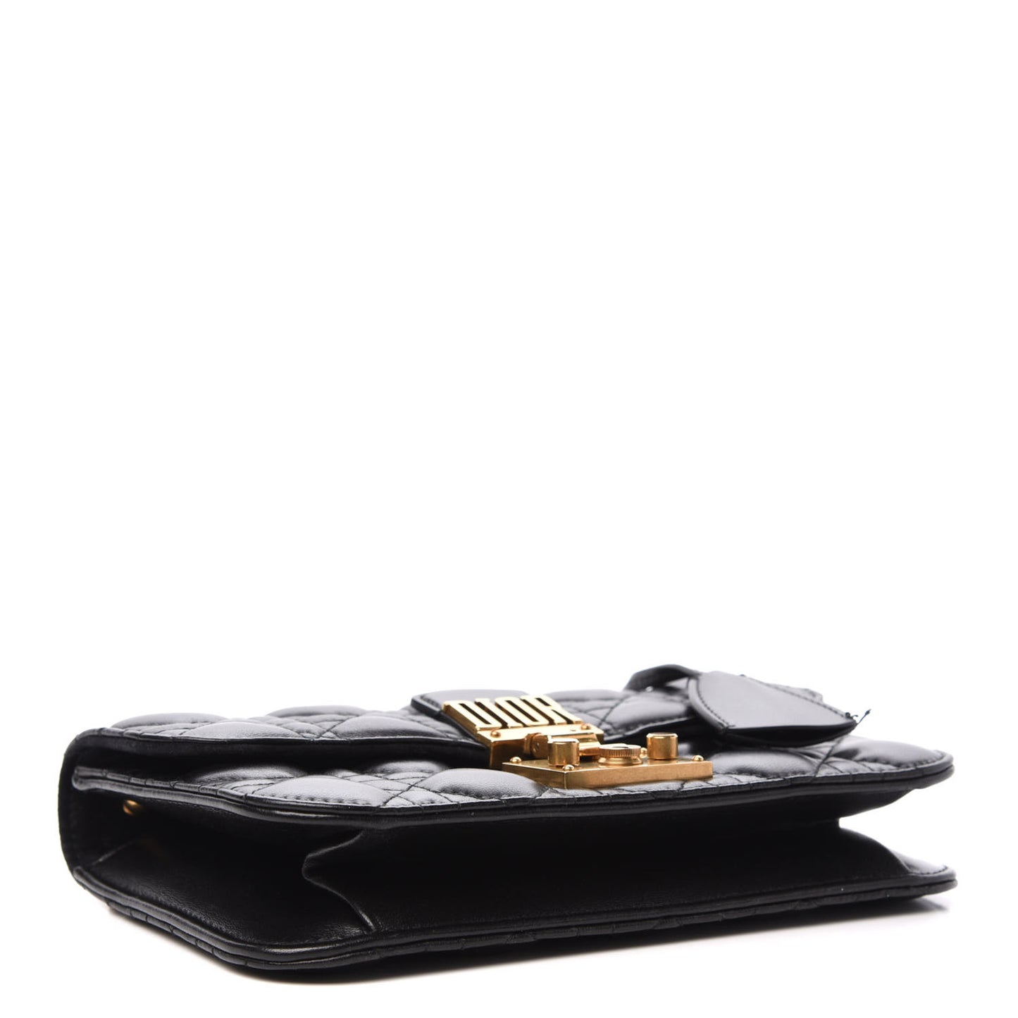 Lambskin Cannage Small Dioraddict Flap Bag Black