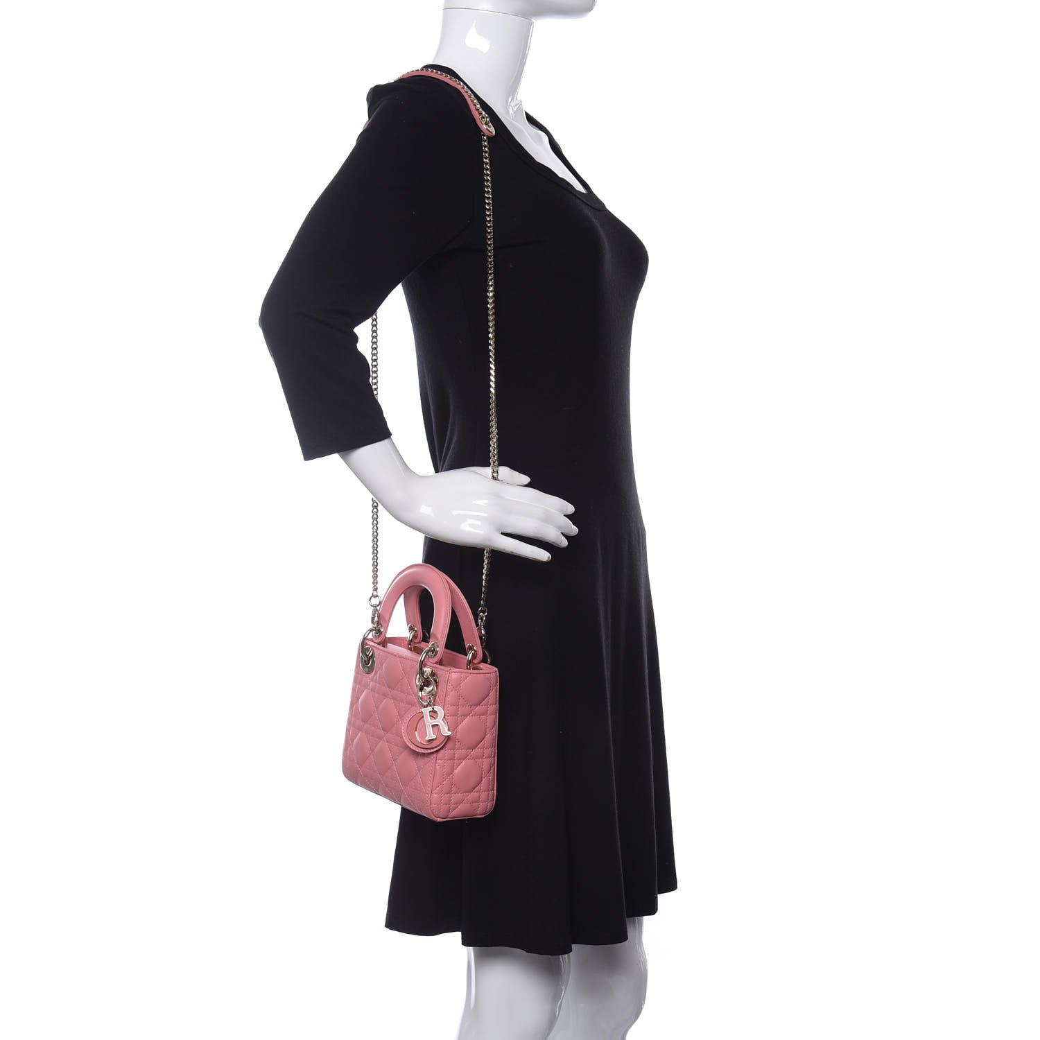 Christian Dior Lambskin Cannage Mini Lady Dior Pink 2 of 9