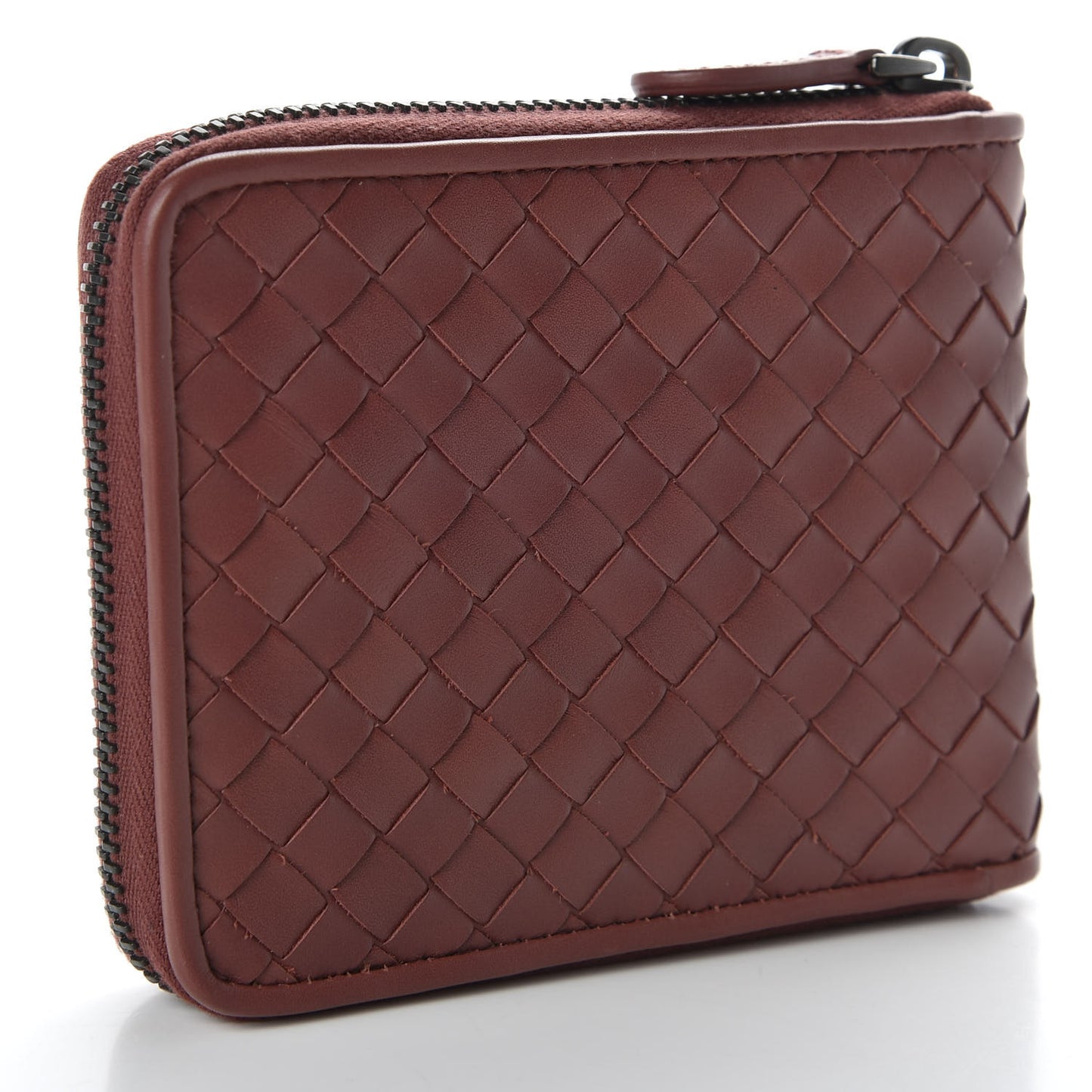 Nappa Intrecciato Zip Around Compact Wallet Canyon