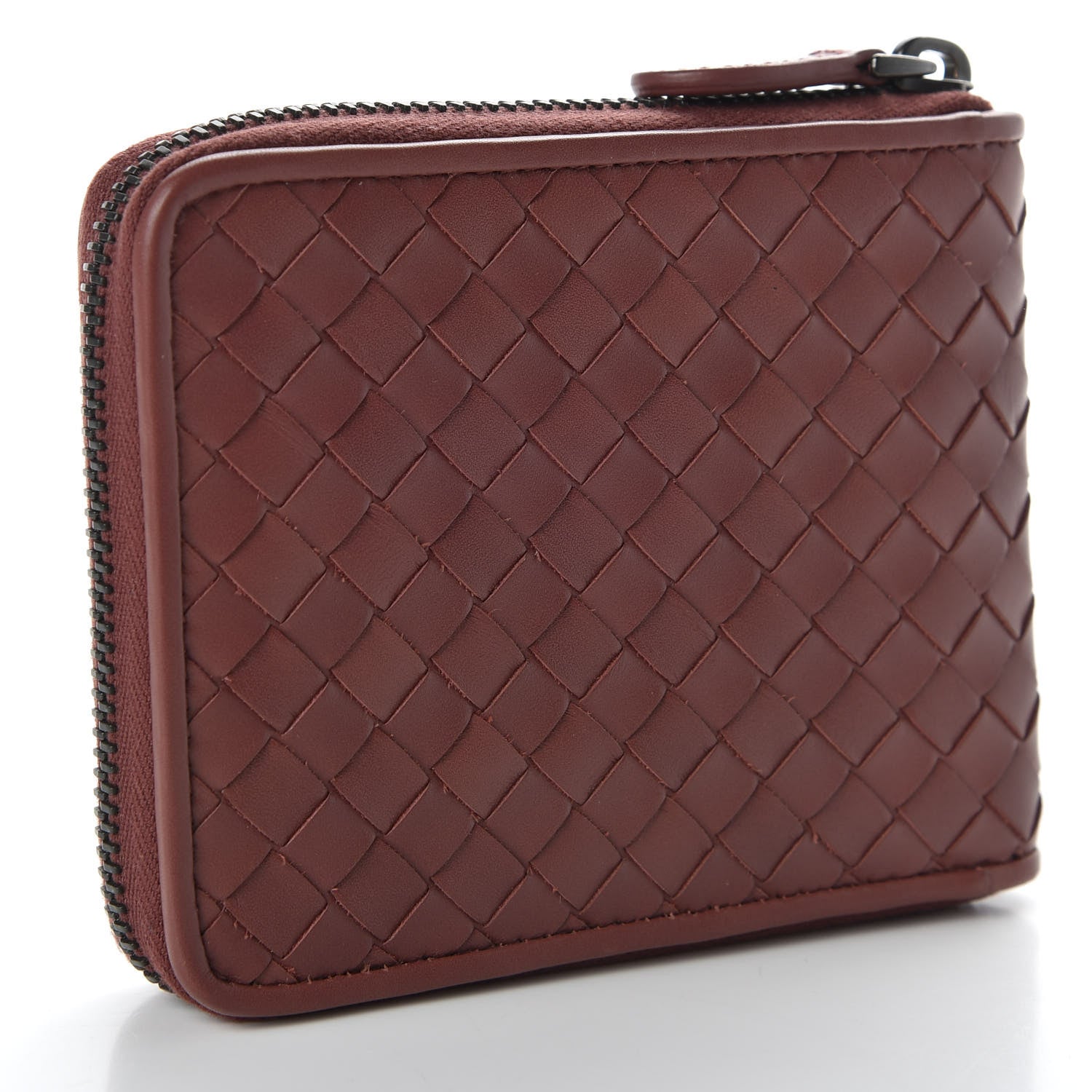 Bottega Veneta Nappa Intrecciato Zip Around Compact Wallet Canyon 3 of 8