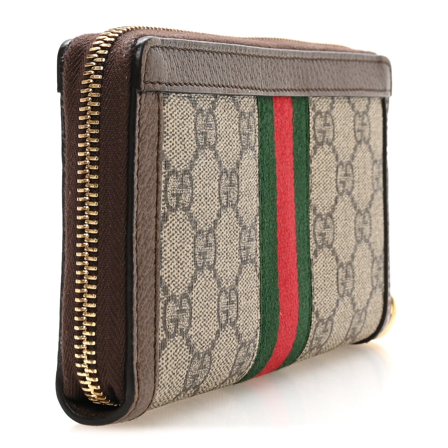 Gucci GG Supreme Monogram Web Ophidia Zip Around Wallet Brown 3 of 6