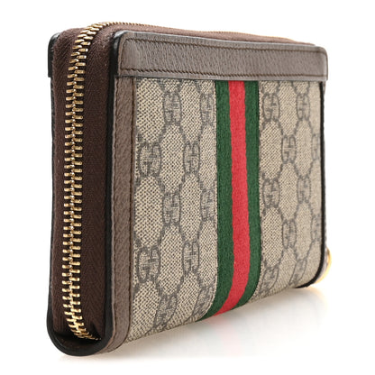Gucci GG Supreme Monogram Web Ophidia Zip Around Wallet Brown 3 of 6