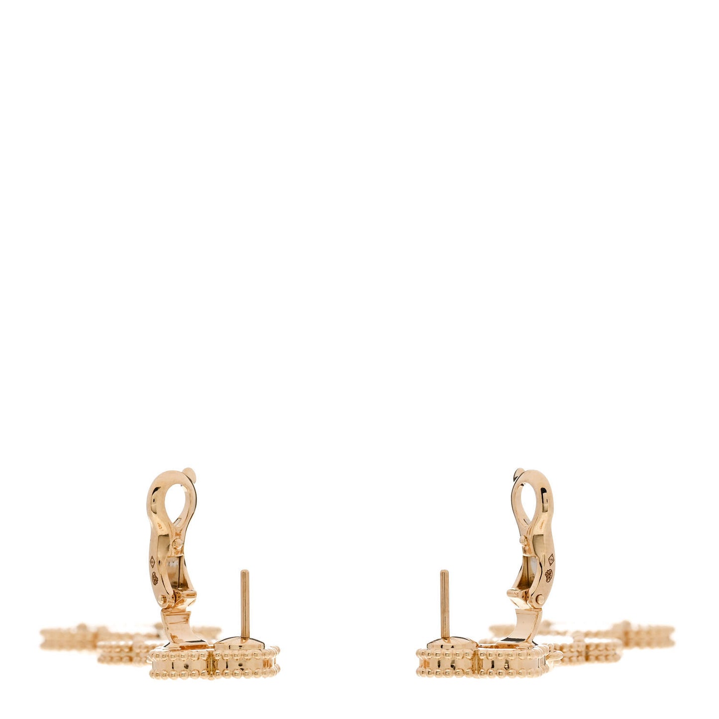 18K Yellow Gold Mother of Pearl Black Onyx 3 Motifs Magic Alhambra Earrings