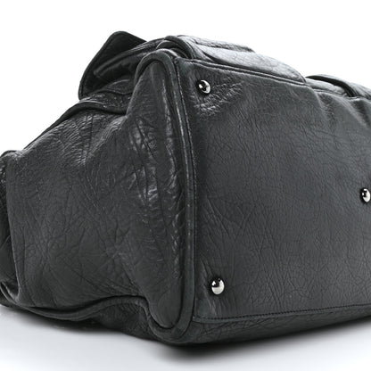 Chanel Distressed Lambskin Quilted Le Marais Front Pocket Bowling Bag Black 8 of 10