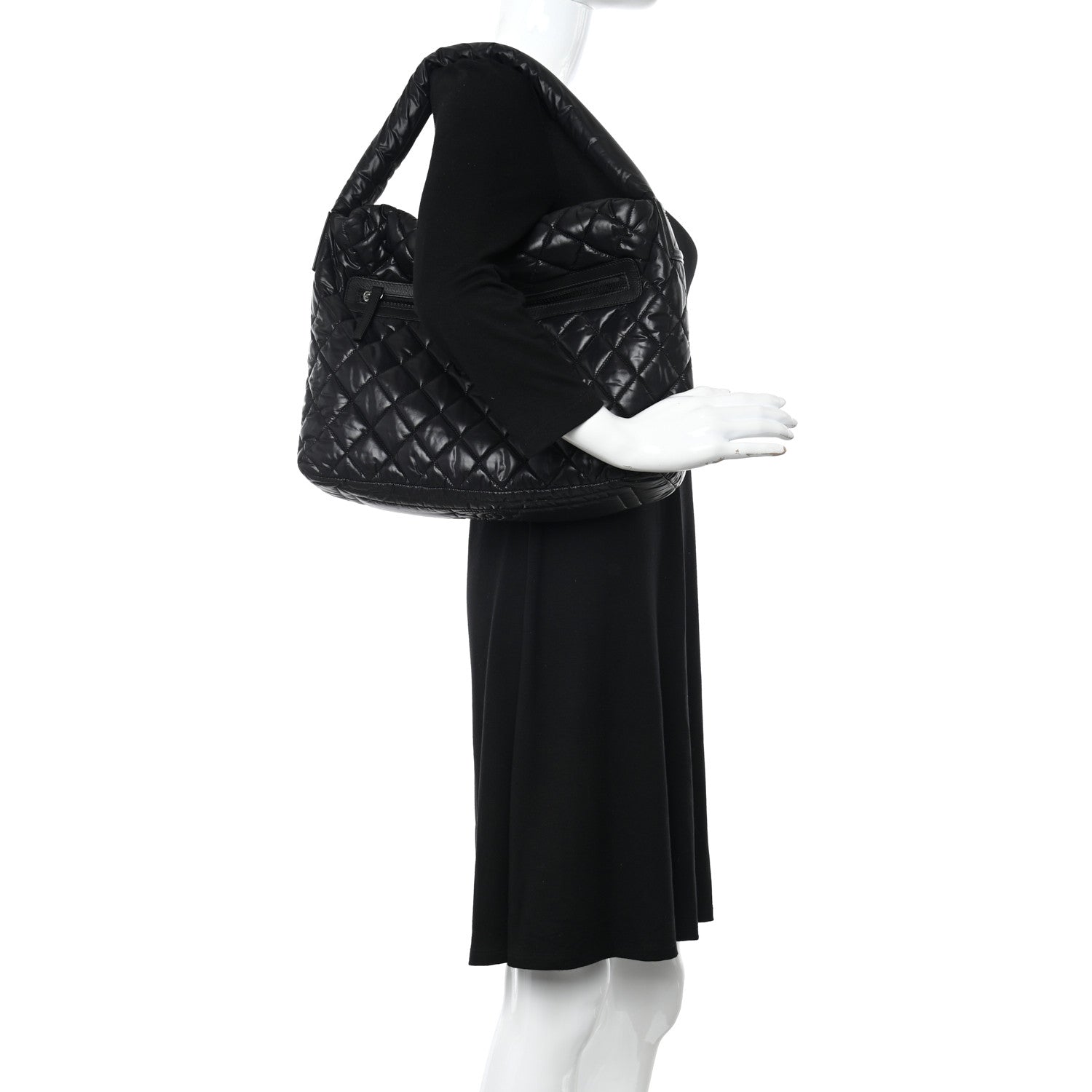Chanel Nylon Quilted Coco Cocoon Hobo Black 2 of 12