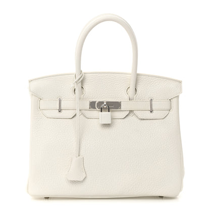 Hermes Taurillon Clemence Birkin 30 White 1 of 18