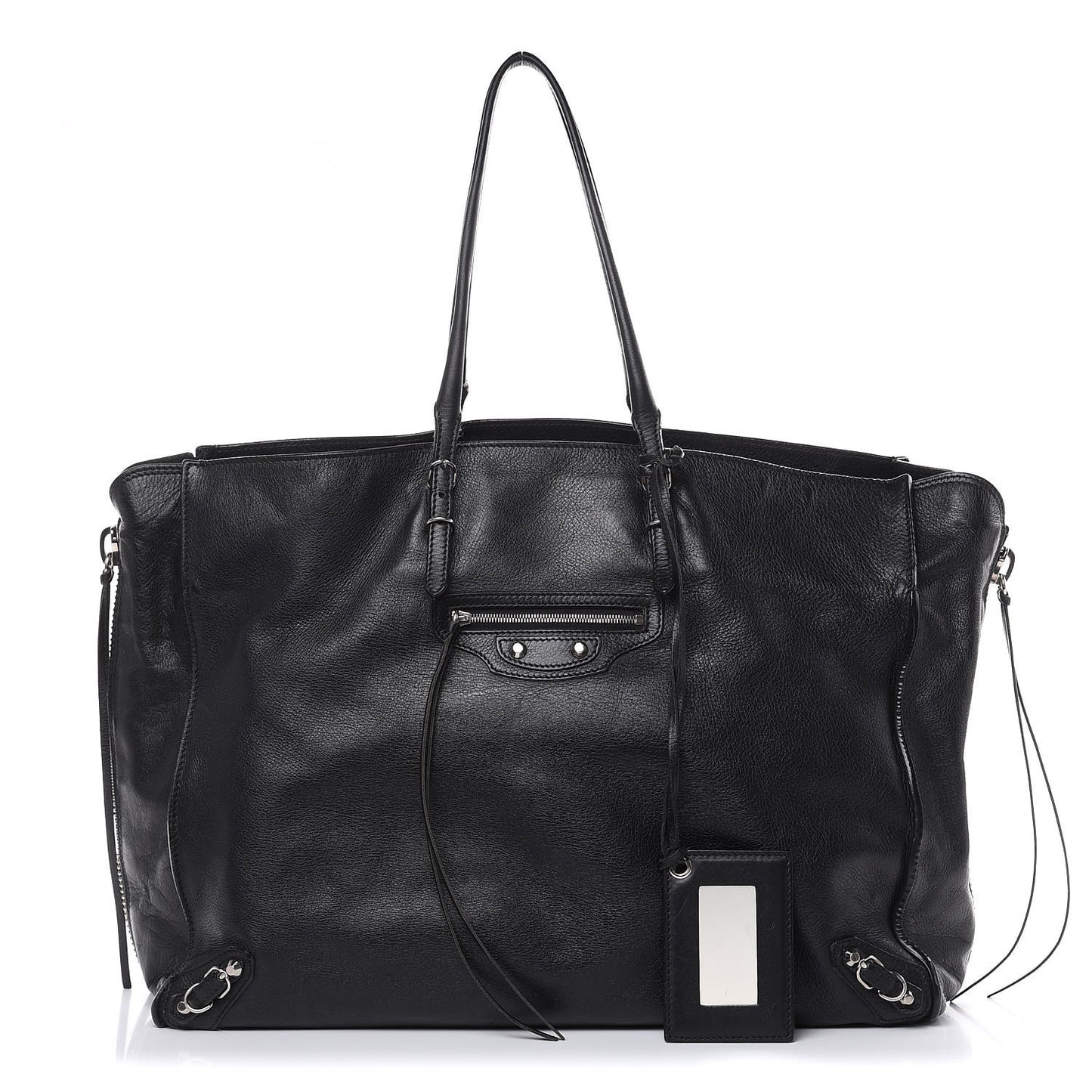 Supple Calfskin Papier A4 Zip Around Tote Black