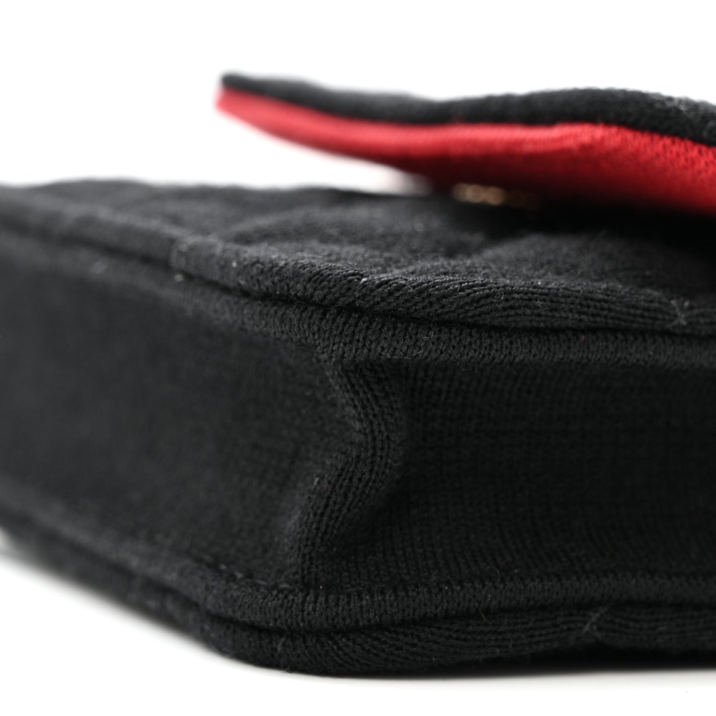 Jersey Quilted Micro Mini Flap Black