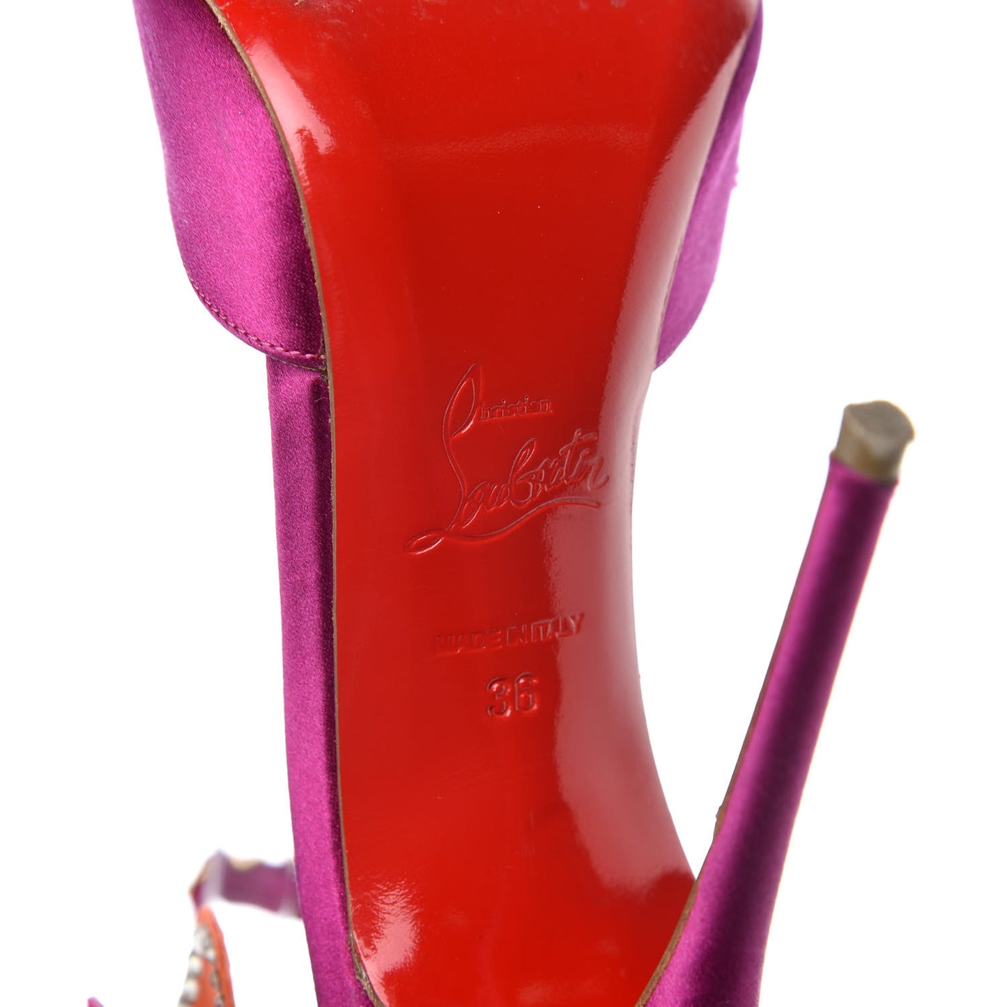 Satin Crystal Pensamoi 120 Pumps 36 Eveque Papaye