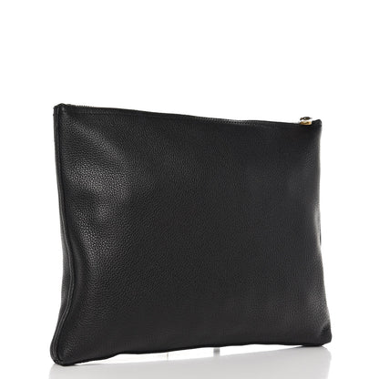 Gucci Pebbled Calfskin Medium Logo Portfolio Clutch Black 3 of 7