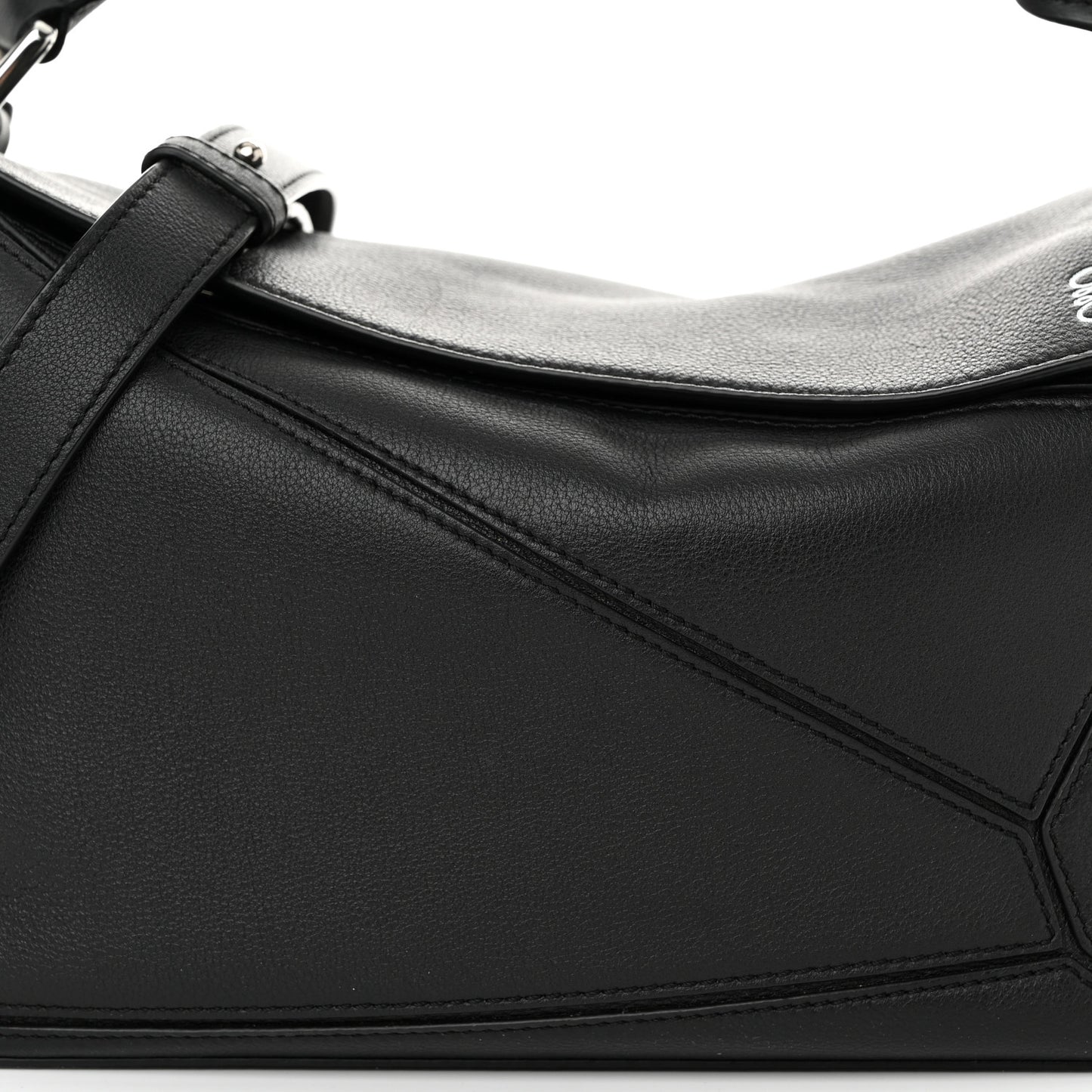 Calfskin Small Puzzle Bag Black