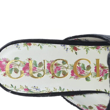 Gucci Velvet Marquise Crystals Womens Princetown Slippers 39 Black 7 of 8