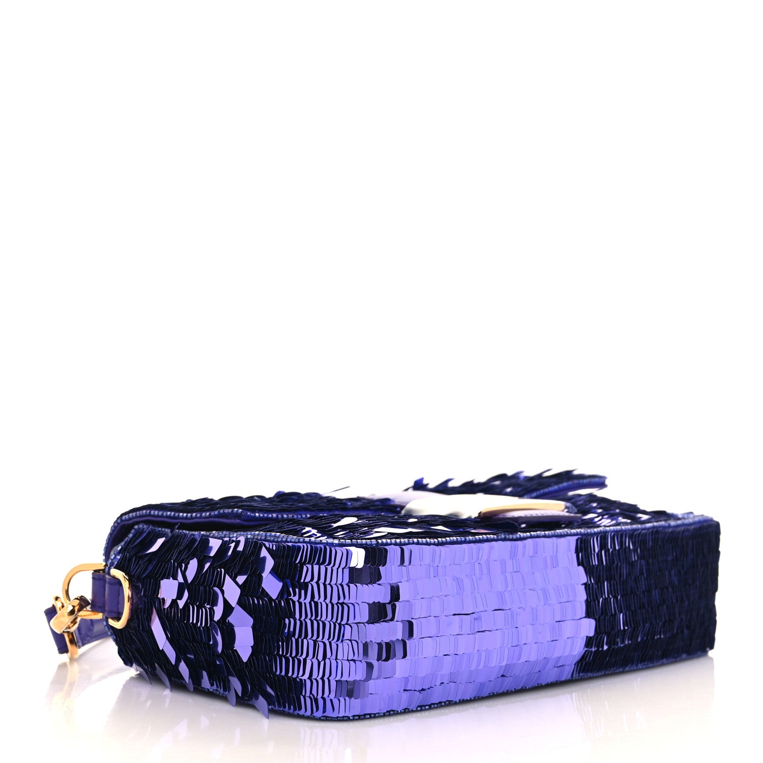 Fendi Sequin Paillettes Shiny Nappa Sex and the City Baguette Viola Purple Rain 4 of 8