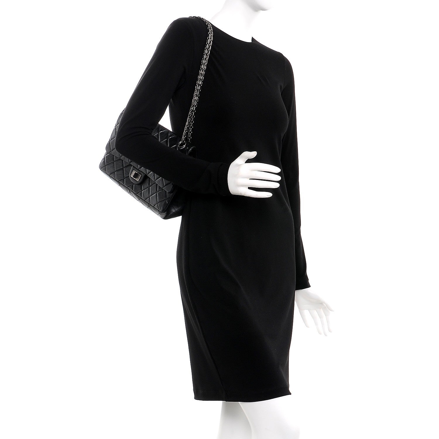 Chanel Aged Calfskin Quilted 2.55 Reissue 226 Flap Black 3 of 9