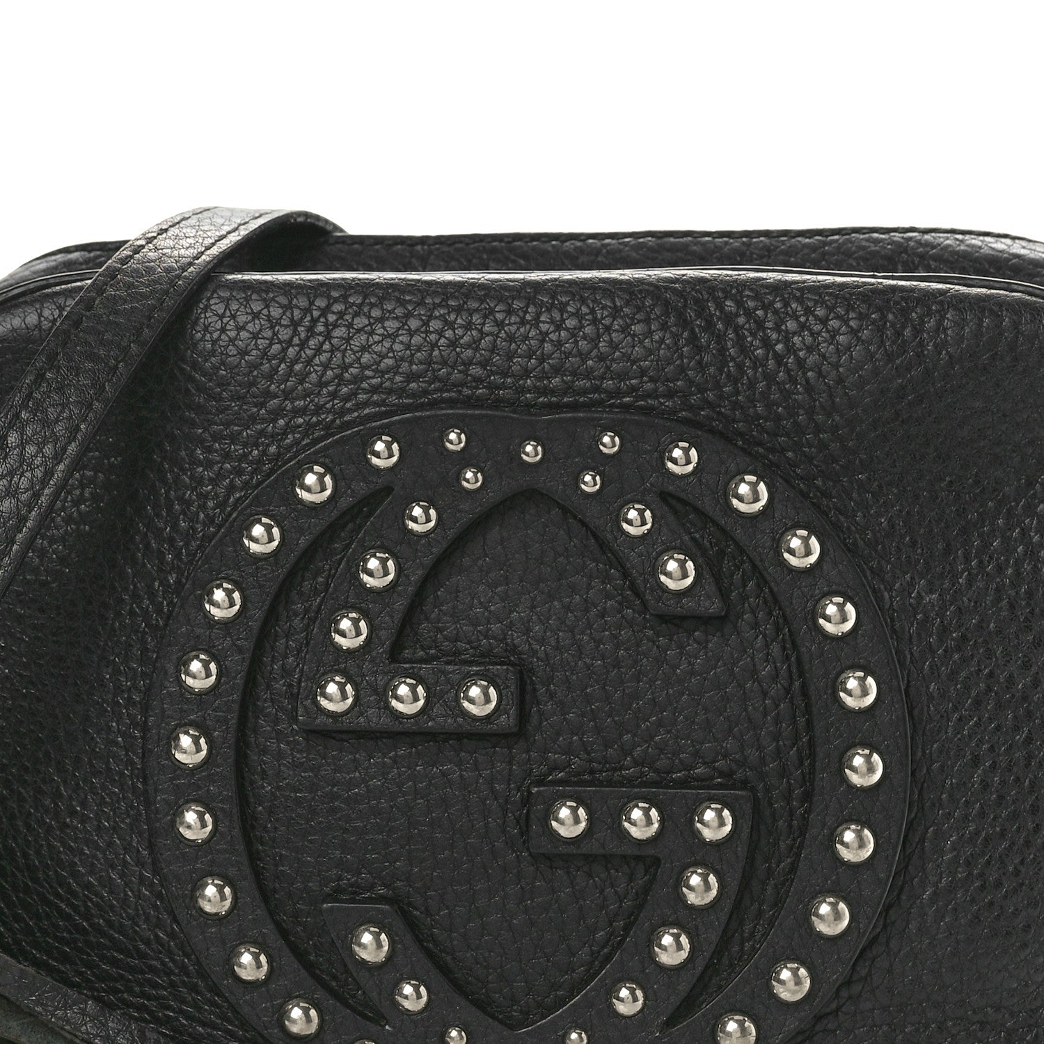 Gucci Pebbled Calfskin Studded Small Soho Disco Bag Black 8 of 15