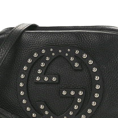 Gucci Pebbled Calfskin Studded Small Soho Disco Bag Black 8 of 15