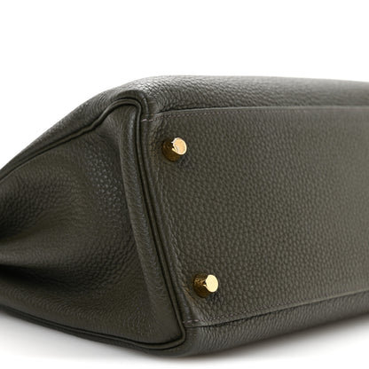 Hermes Togo Kelly Retourne 28 Vert De Gris 9 of 11