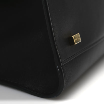 The Row Polished Saddle Calfskin Soft Margaux 10 Bag Black 12 of 13