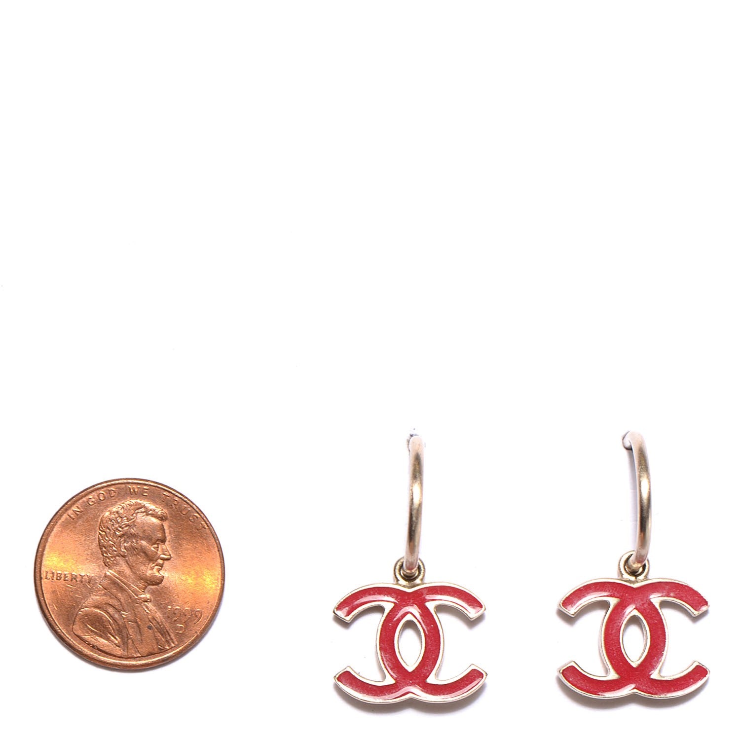 Chanel Enamel CC Earrings Gold 2 of 4