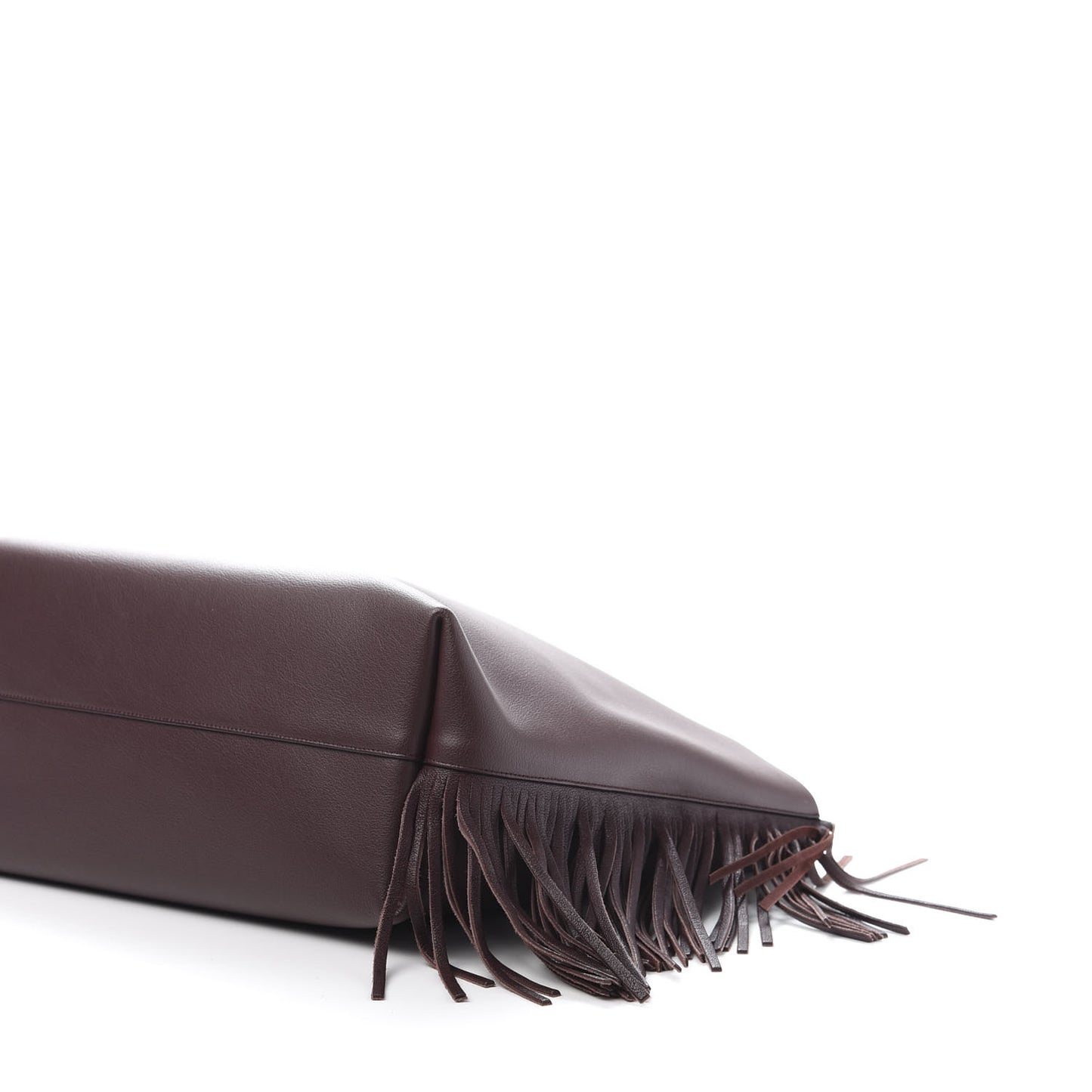 Calfskin Large Fringe Shopping Tote Amaranto