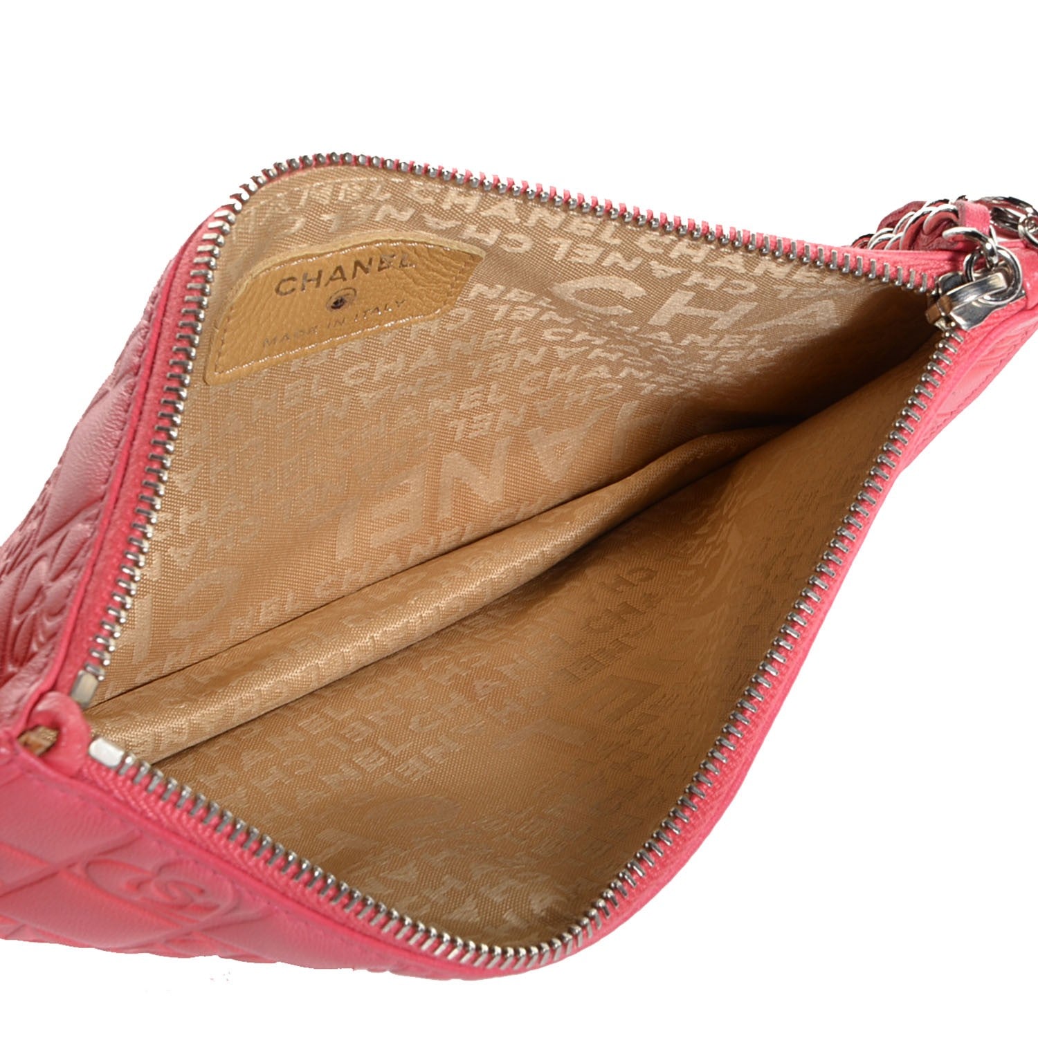 Chanel Lambskin Precious Symbols Pochette Coral 5 of 8