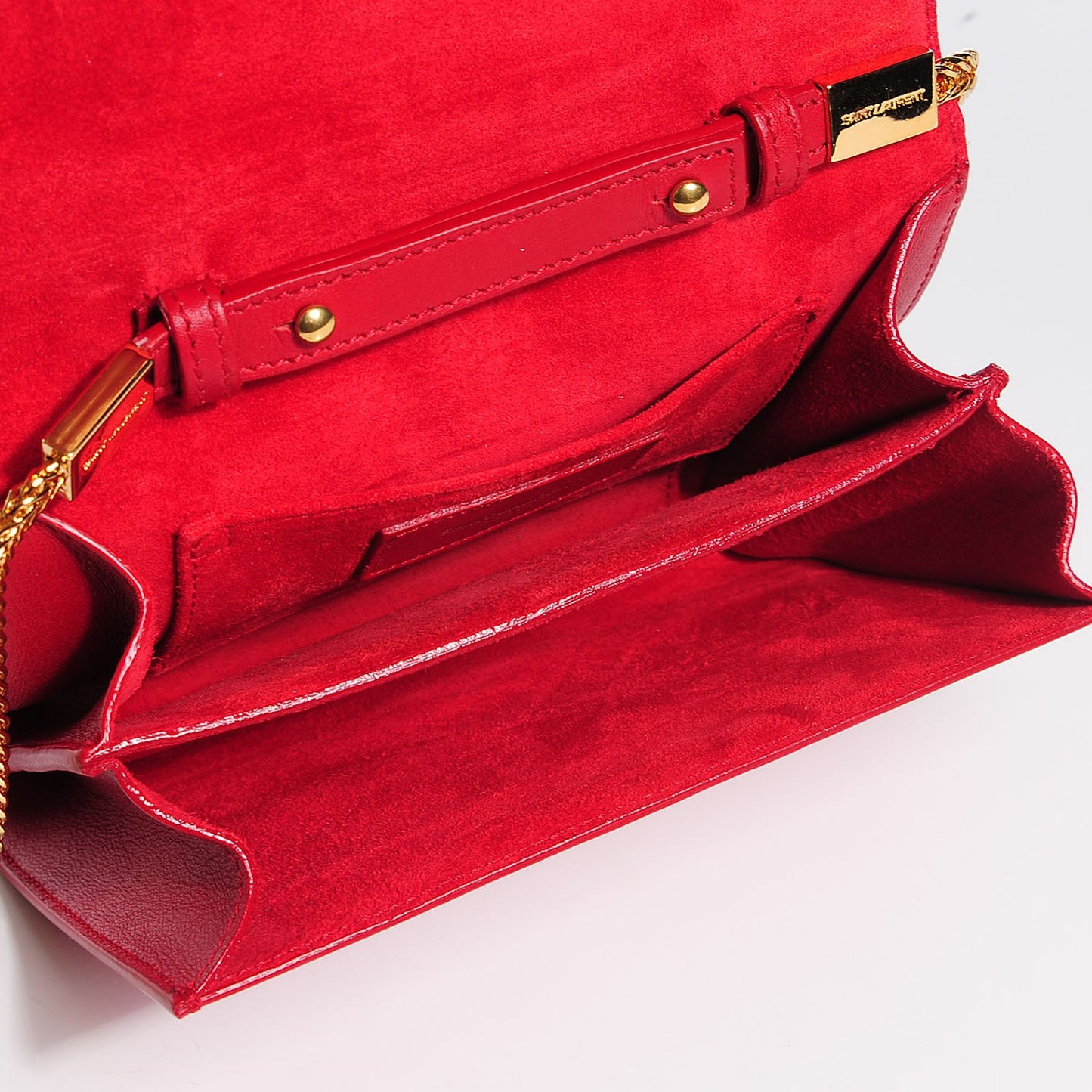 Calfskin Mini Y Ligne Crossbody Pochette Bag Rouge Orient