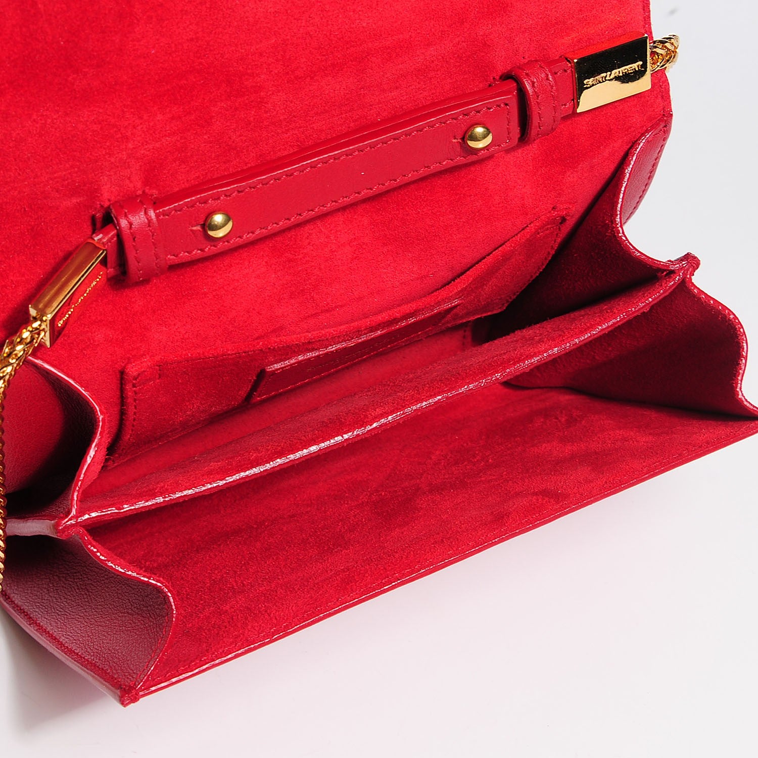 Saint Laurent Calfskin Mini Y Ligne Crossbody Pochette Bag Rouge Orient 5 of 9