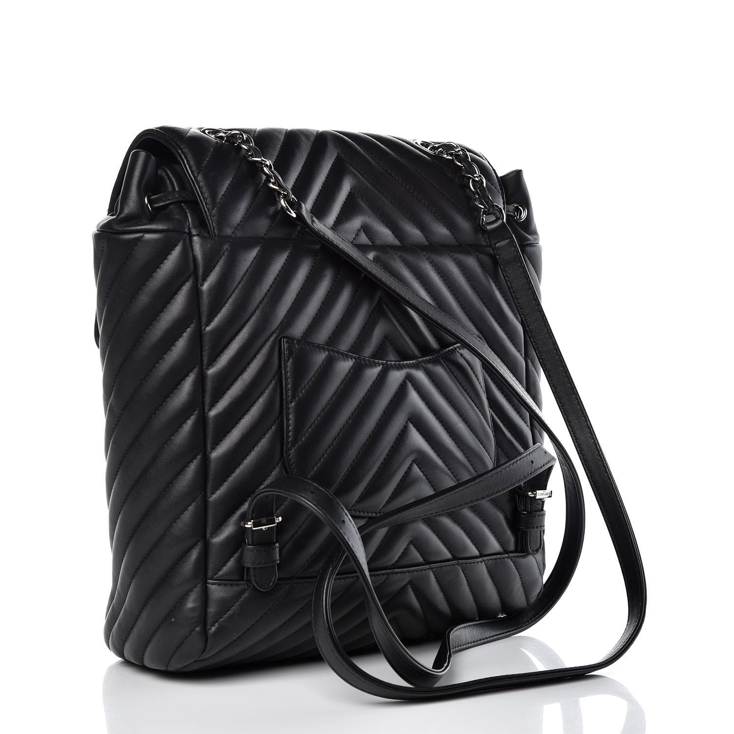 Chanel Calfskin Chevron Quilted Large Urban Spirit Backpack Black 3 of 13