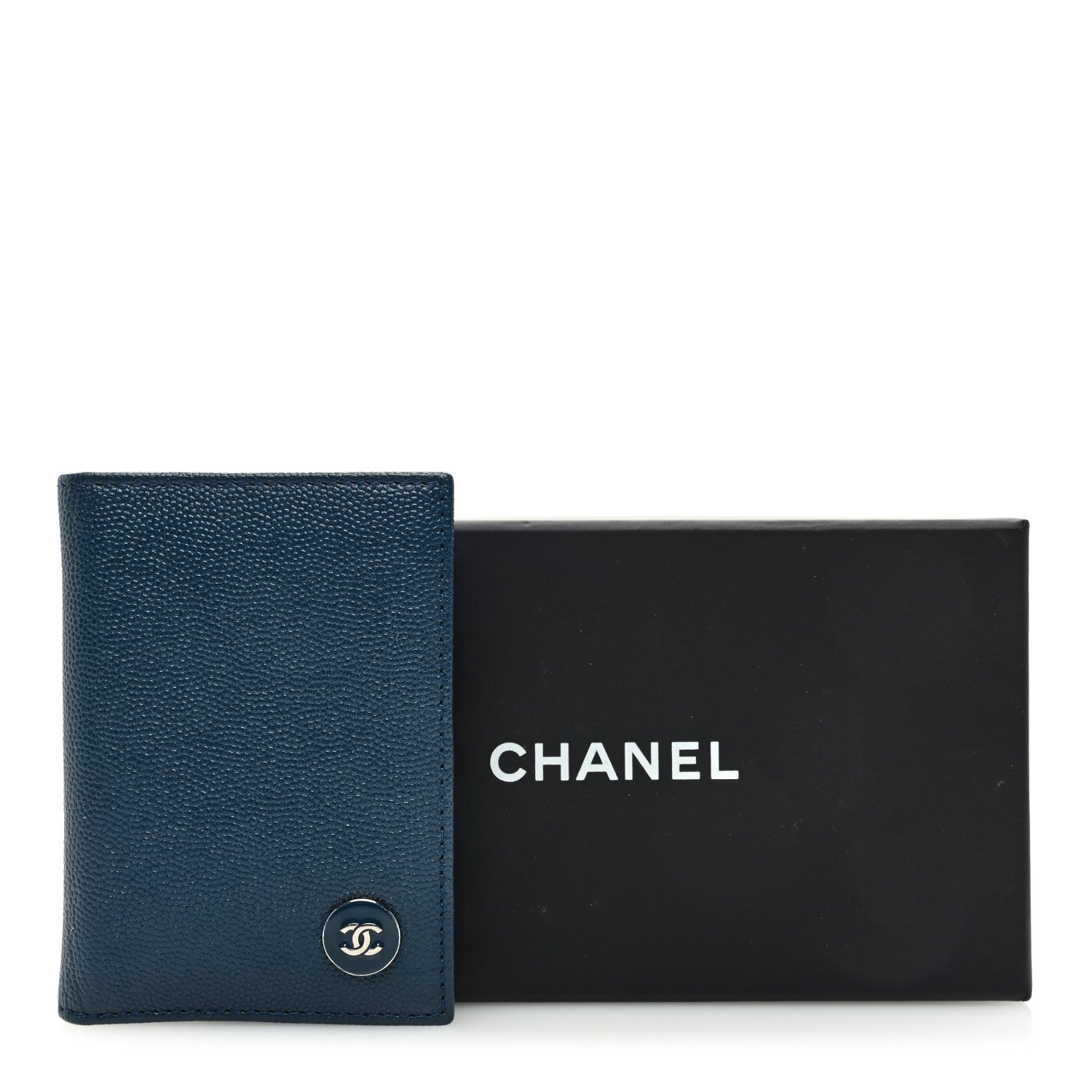 Chanel Caviar CC Card Holder Blue 8 of 8