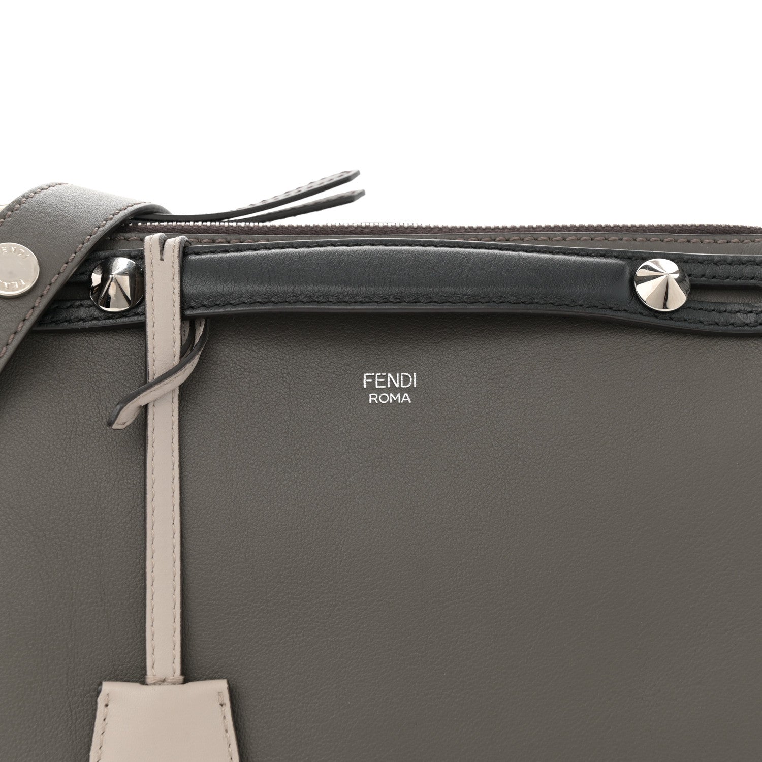 Fendi Vitello Dolce 4 Color Medium By The Way Boston Bag Carbone Grigio Polvere Multicolor 8 of 11