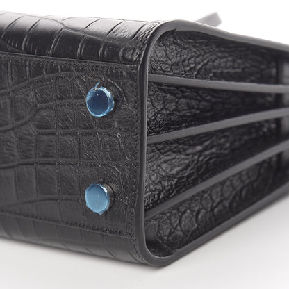 Saint Laurent Calfskin Crocodile Embossed Nano Sac De Jour Black 10 of 10