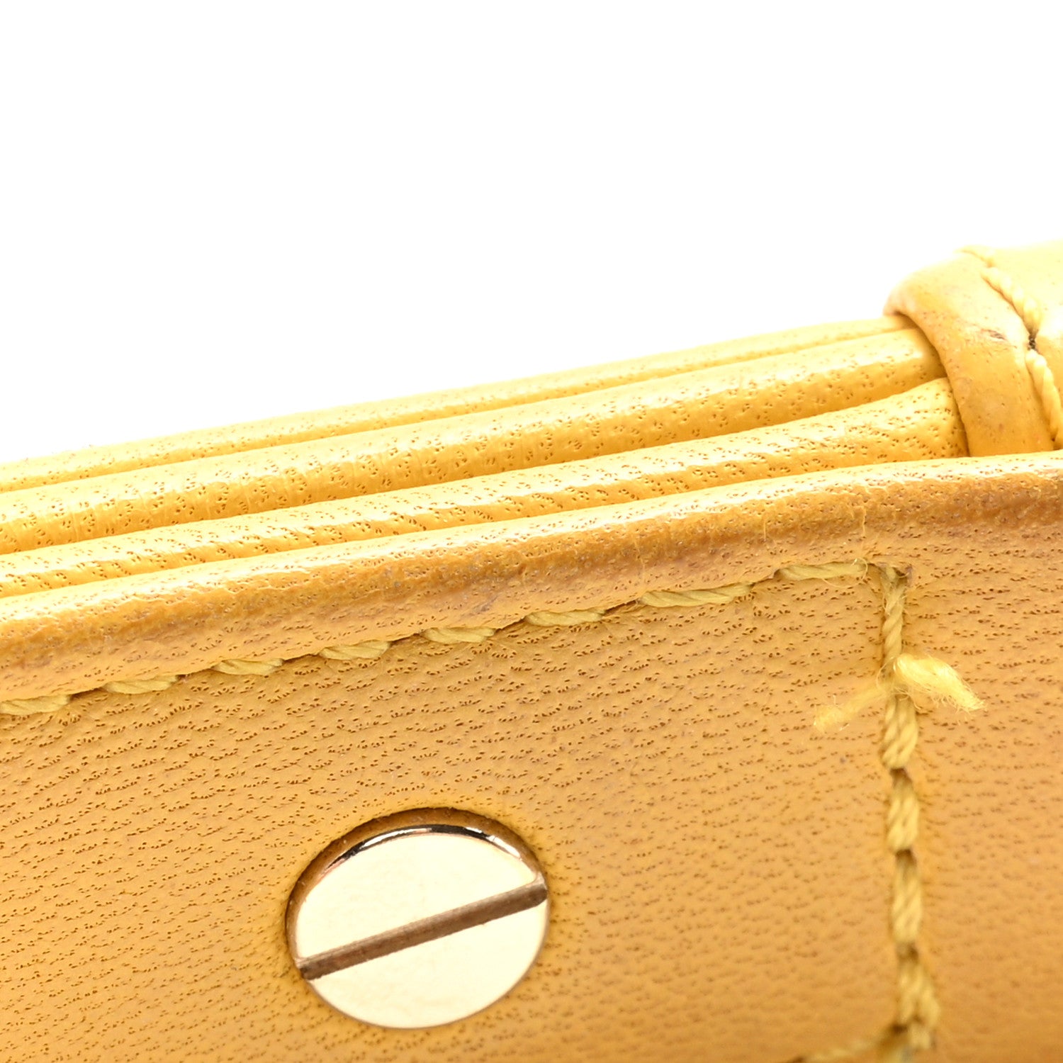 Chanel Calfskin Chevron Embroidered Medium Flap Yellow 24 of 27