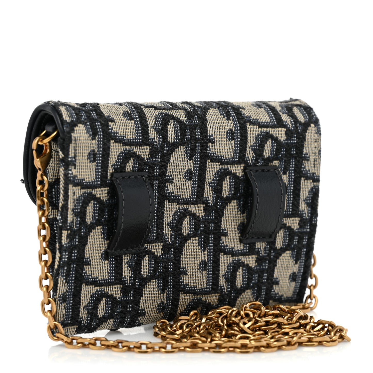Oblique Nano Saddle Chain Pouch Blue