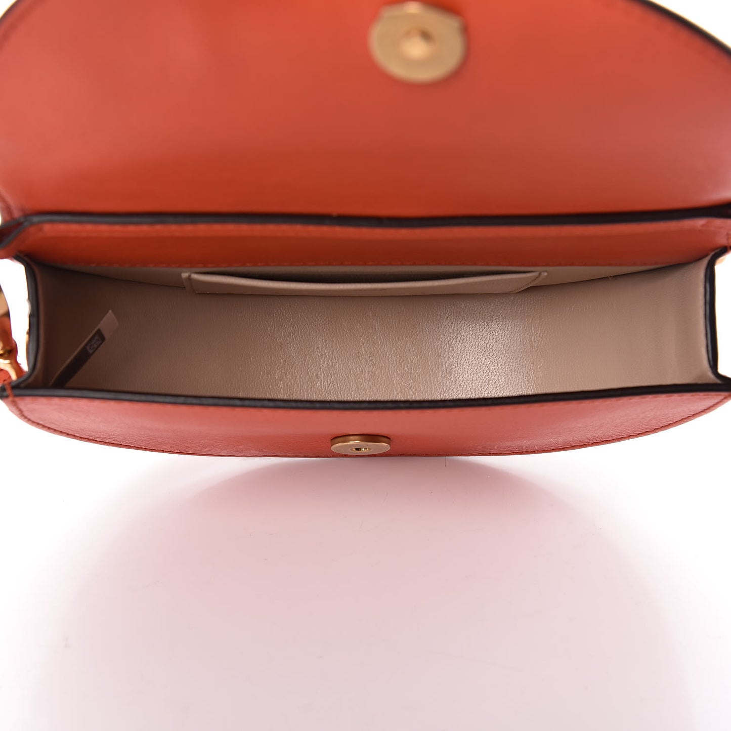 Calfskin Small Nile Bracelet Minaudiere Bag Sepia Red