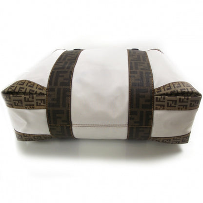 Fendi Canvas Zucca Zucchino Spalmati B Mix Tote White Mogano Panna 4 of 12