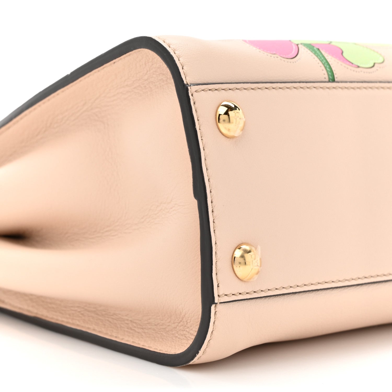 Fendi Nappa Flower Inlay Mini Peekaboo Iconic Satchel Poudre Sand Nuvola Multicolor 10 of 13