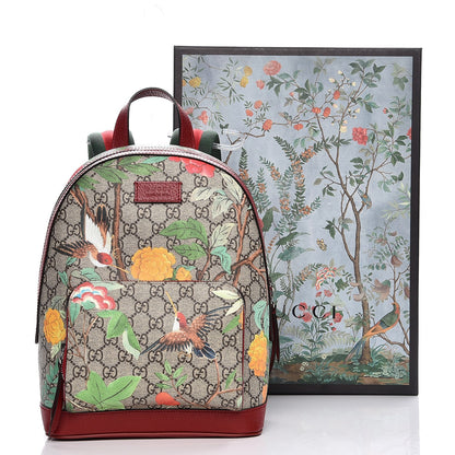Gucci GG Supreme Monogram Tian Web Small Day Backpack Beige Multicolor Red 9 of 9