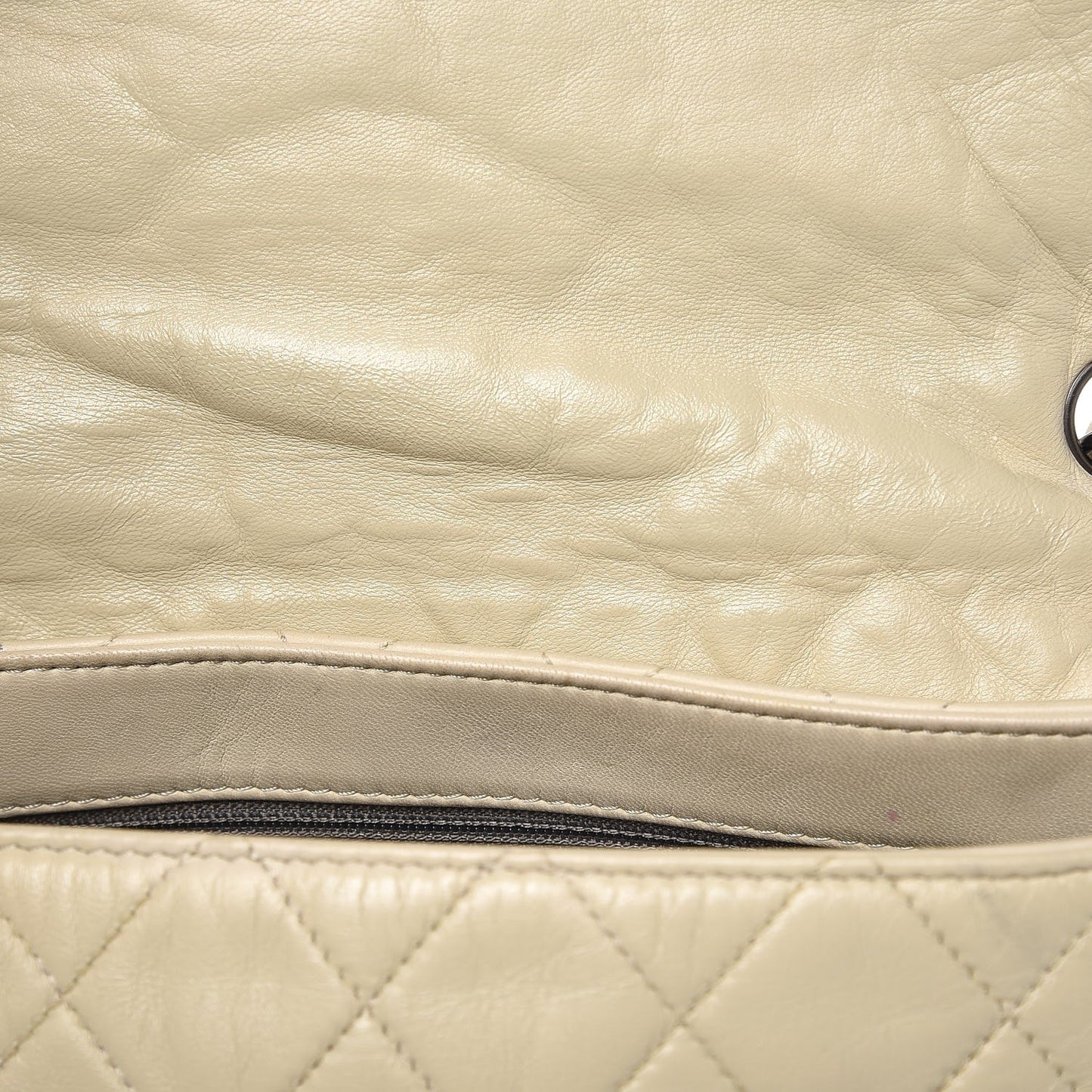 Lambskin Quilted Small Sharpei Flap White