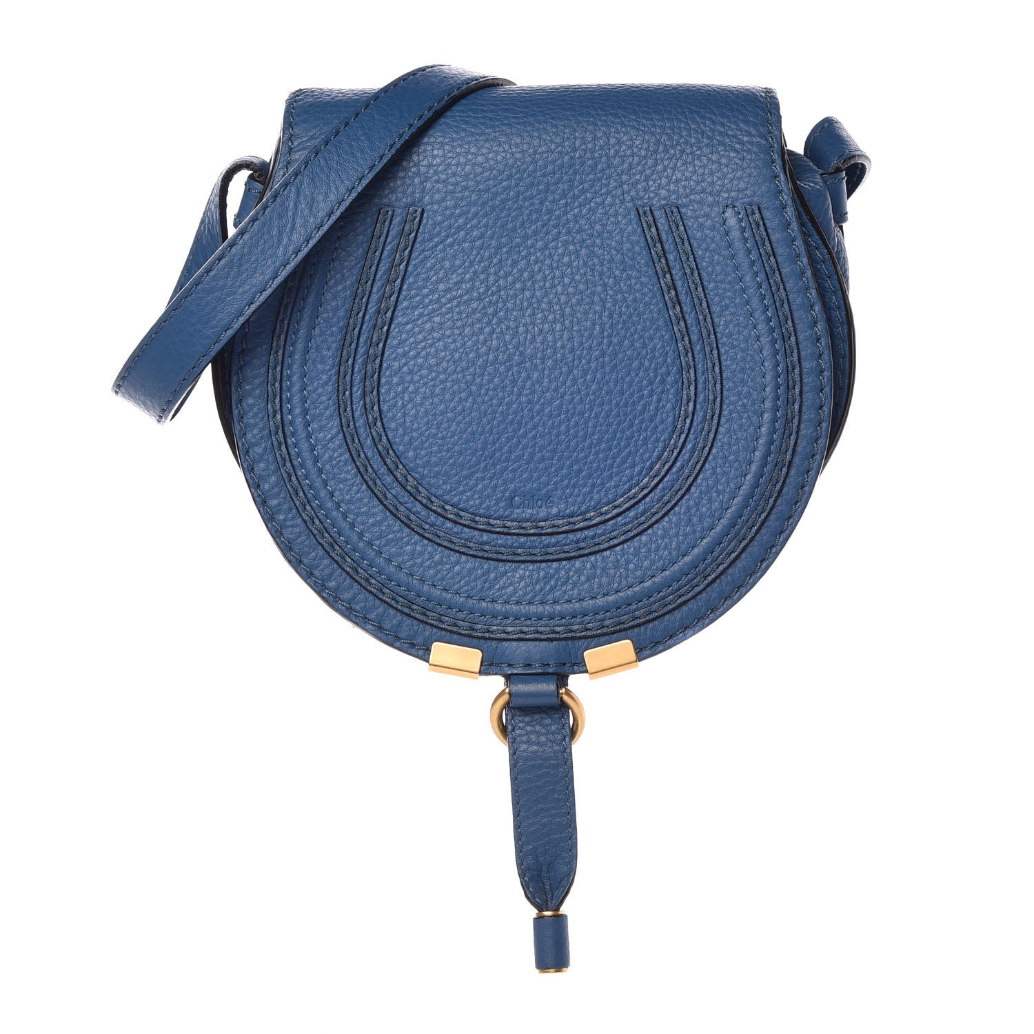 Chloe Calfskin Mini Marcie Round Crossbody Bag Royal Navy 1 of 10