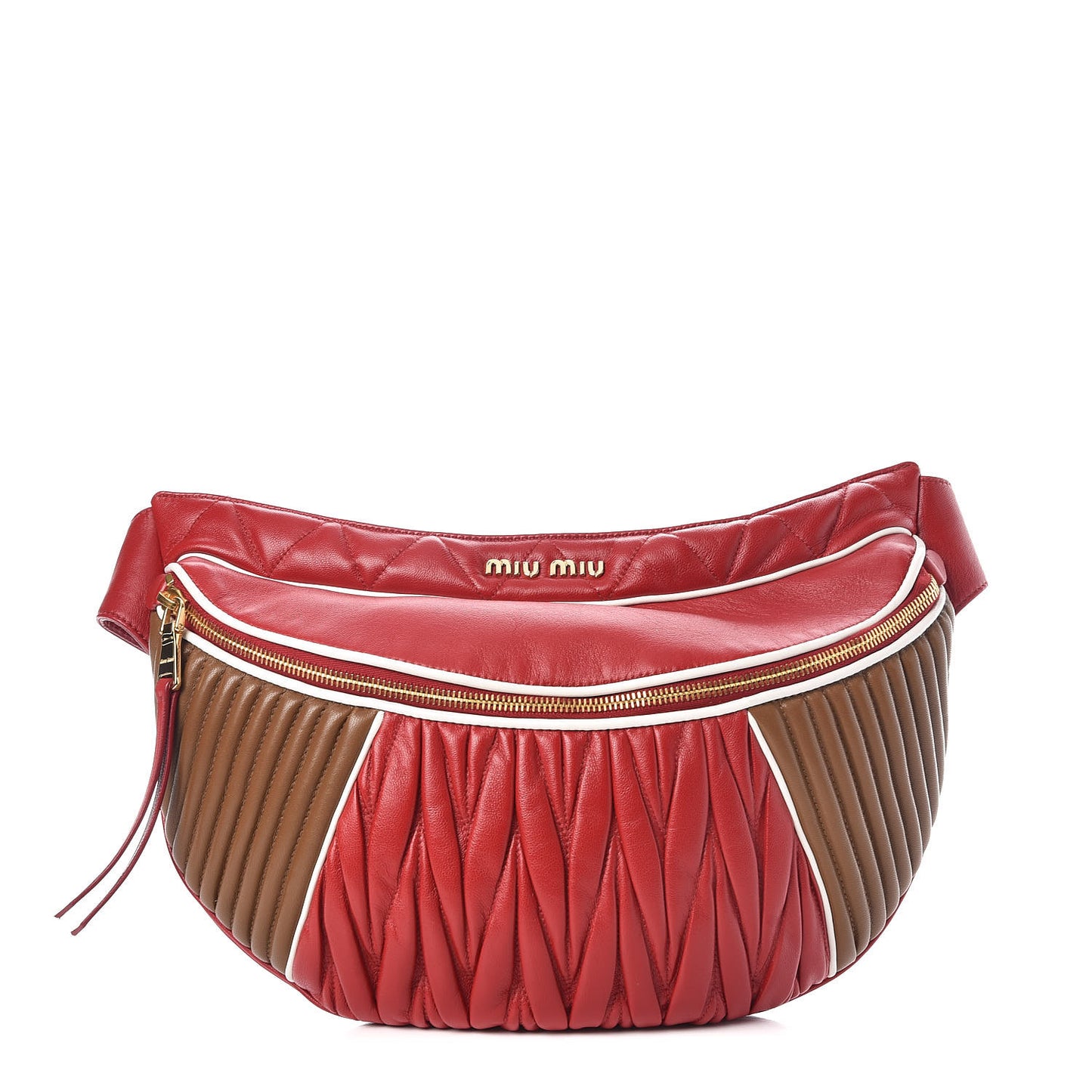 Nappa Matelasse Belt Bag Fuoco Cannella