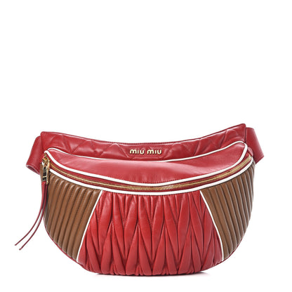 Miu Miu Nappa Matelasse Belt Bag Fuoco Cannella 1 of 10