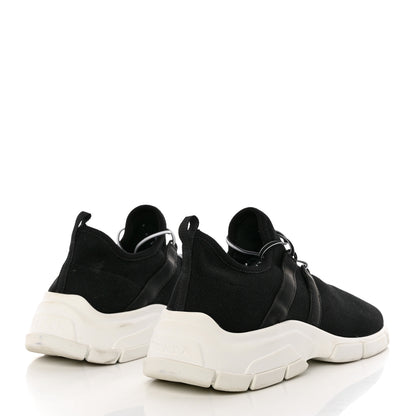 Prada Knit Fabric Logo Sneakers 41.5 Black White 4 of 10