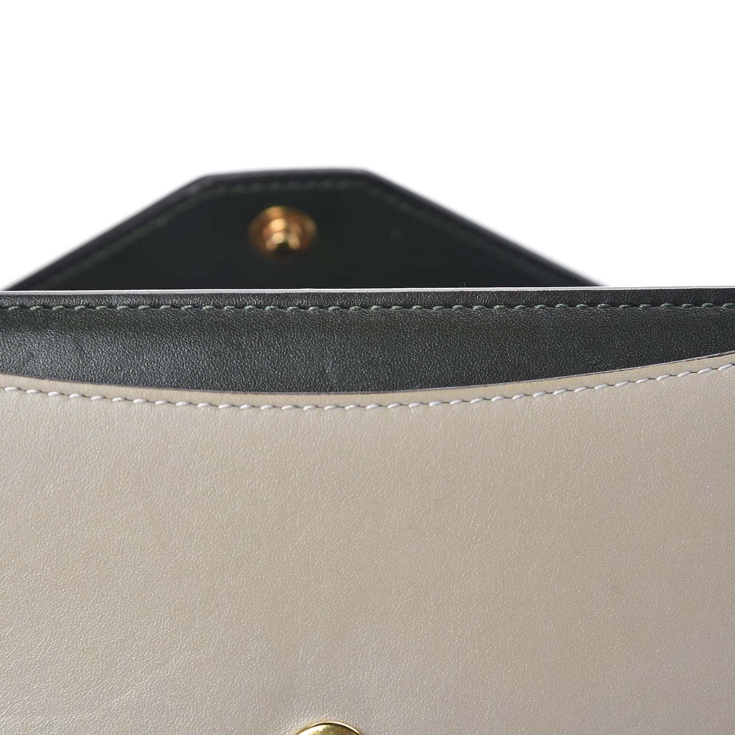 Smooth Calfskin Pocket Tri-Fold Multifunction Envelope Flap Wallet Jade