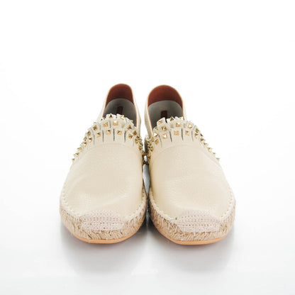 Valentino Garavani Pebbled Calfskin Rockstud Fringed Espadrilles 41 Ivory 3 of 6