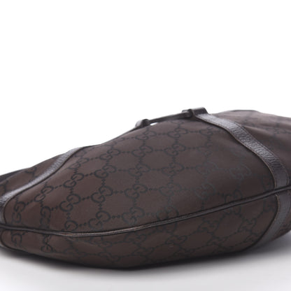Gucci Canvas GG Reins Hobo Brown Black 10 of 11