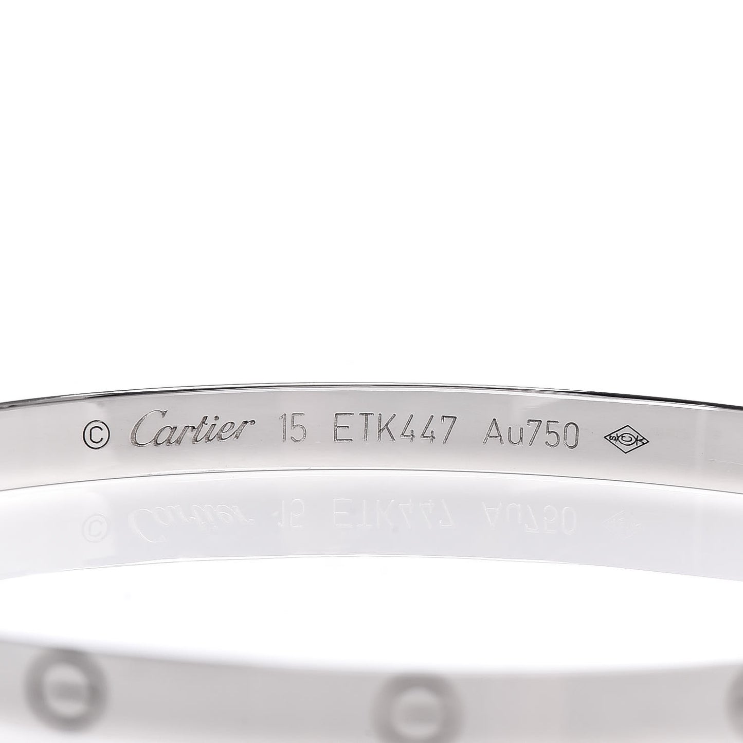 18K White Gold Small LOVE Bracelet 15